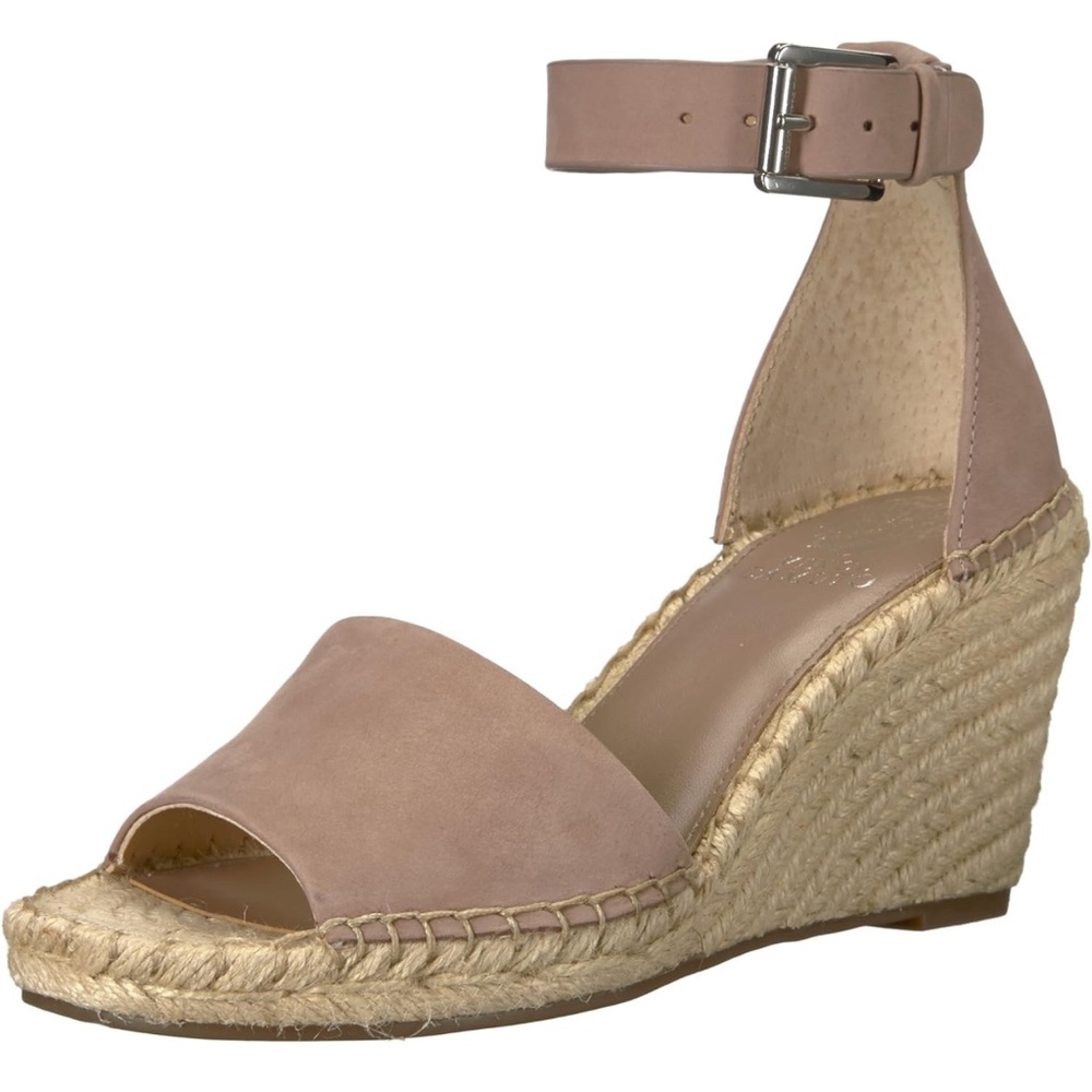 Vince Camuto Leera Espadrille Wedge Platform Sandal Heel Dusty Mink Size 7M